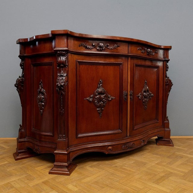 Napoleon III Curved Buffet in Mahogany For Sale - Image 5 of 6