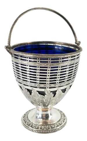 English Sheffield Silverplate Condiment Dish With Glass Insert