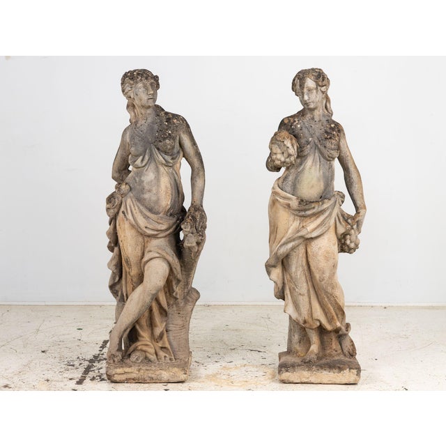 Large Winter Goddess of the Four Seasons Garden Figure, Italy, Late 20th C. For Sale - Image 10 of 12