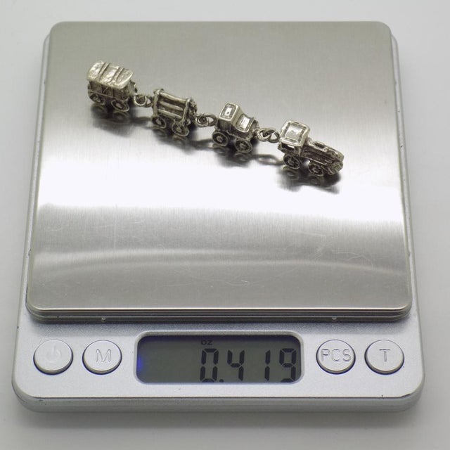 Vintage Italian Handmade Silver Toy Train, 1970s For Sale - Image 10 of 12