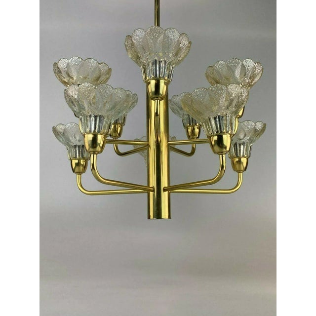 Mid-Century Modern Space Age Glass Chandelier For Sale - Image 3 of 11