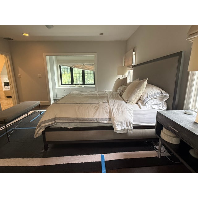 French Contemporary Fabric Panel Bed For Sale In New York - Image 6 of 12
