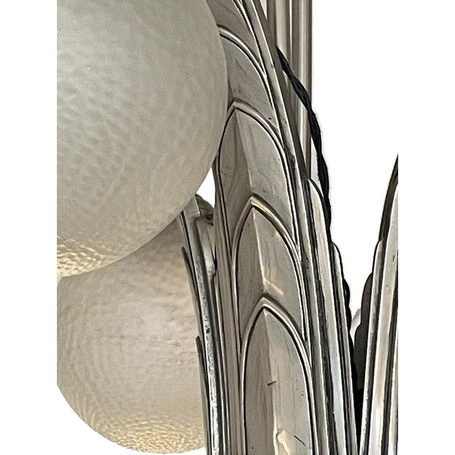 Metal Art Deco Ceiling Lamp by Simonet Frères, 1930 For Sale - Image 7 of 13