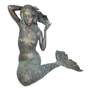 Vintage Bronze Mermaid Fountain For Sale