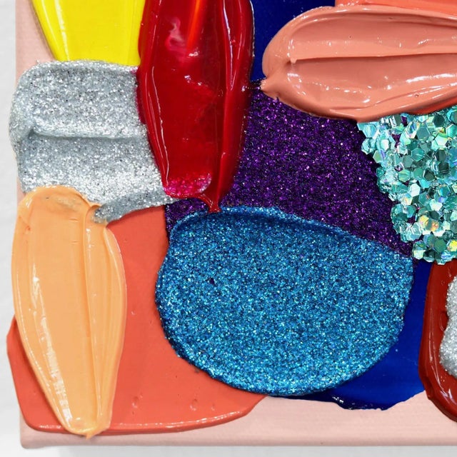 Playful Textured Abstract Impasto Painting "Dancing" Original Artwork by Shiri Phillips For Sale - Image 4 of 13