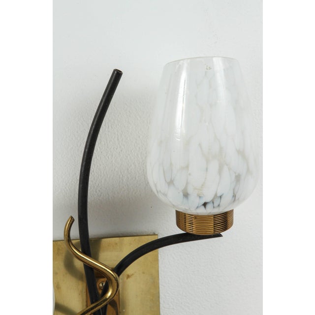 1950s Mid-Century French Double Sconces - a Pair For Sale - Image 4 of 10