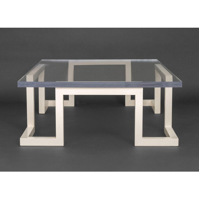 Late 20th Century Modern Custom-Made Lacquered Wood Coffee Table For Sale - Image 5 of 9