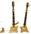 Late 20th Century Vintage Hollywood Regency Style Gold Leaf Column Candlestick Lamps- A Pair For Sale - Image 5 of 18