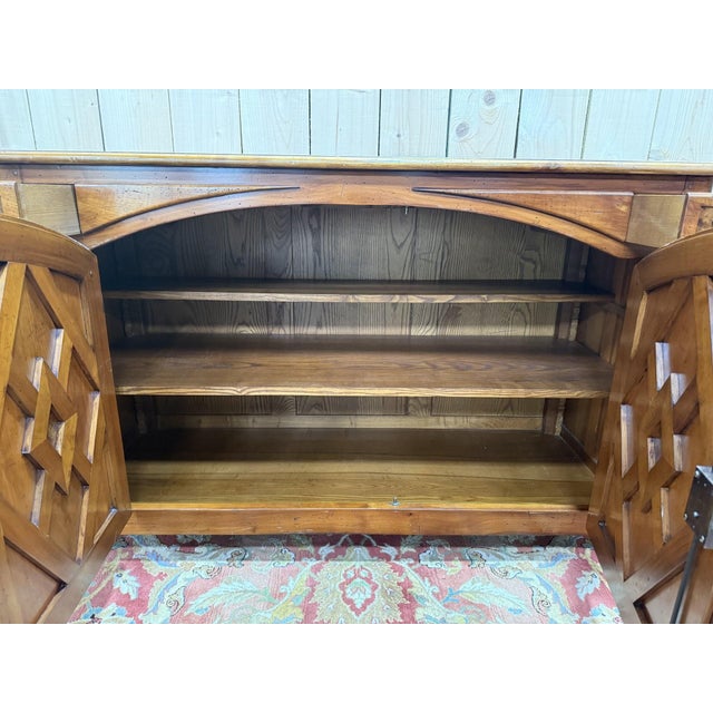1980s Hunting-Style Sideboard in Cherry Wood, 1980s For Sale - Image 5 of 9