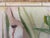 “Tiptoe Through the Tulips” | Large Vintage Floral Garden Painting in Faux Bamboo Frame | 50” For Sale - Image 9 of 12