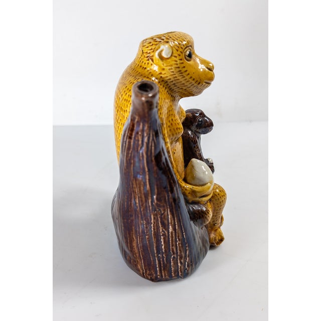 Chinoiserie 20th Century Chinese Yellow and Brown Monkey Teapot For Sale - Image 3 of 9