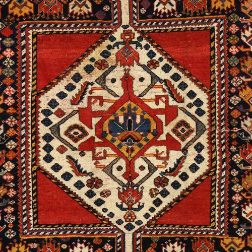 Antique Kaskay Thin Knot Rug For Sale - Image 3 of 9