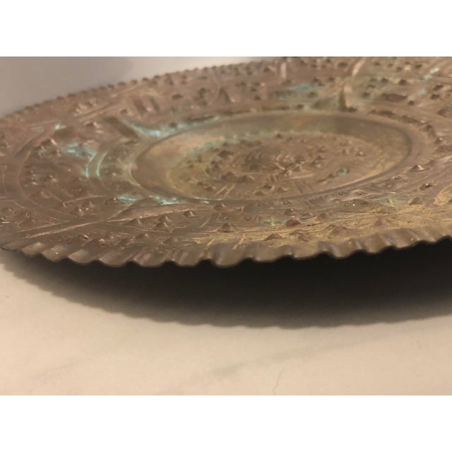 This fabulous 1950s Aztec Sun Copper Decorative Plate will be a standout piece in your interior or exterior. Ages to...