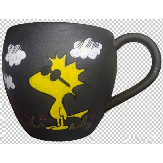 Yellow Hand Painted Woodstock Gold Edition Sketch Mugs - Set of 4 For Sale - Image 8 of 9