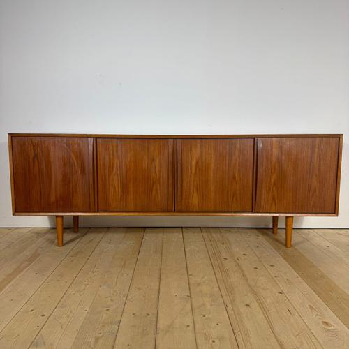 Mid-Century Modern Teak Sideboard with Sliding Doors, 1960s For Sale - Image 11 of 12