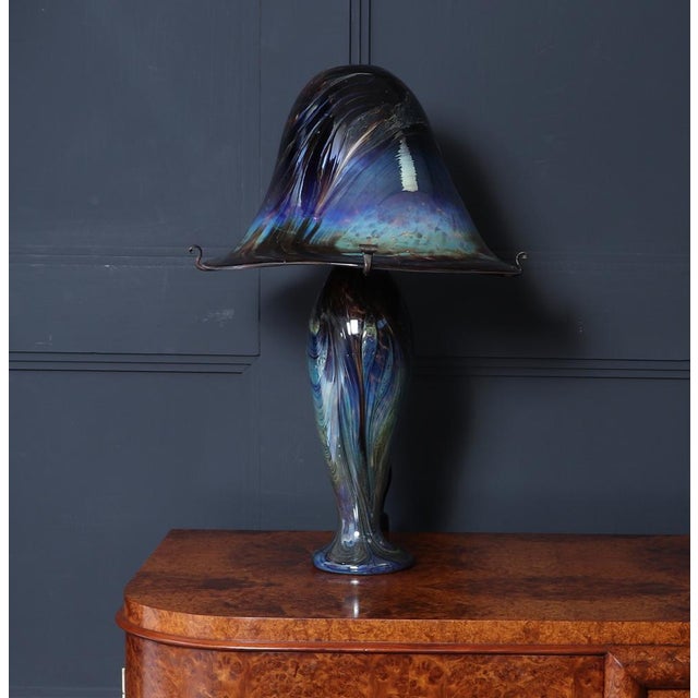 Large Vintage French Iridescent Art Glass Mushroom Lamp, 1960 For Sale - Image 16 of 18