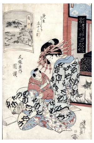 Keisai Eisen, Bijinga, Original Woodcut, 1830