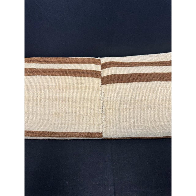 Contemporary Turkish Hemp Pillow Cushion Natural Beige Brown Cushion Cover 14x45 For Sale - Image 3 of 4