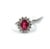 Natural Ruby & Diamond Halo Ring in 14k White Gold – 2.05 Ct Size 5 For Sale - Image 9 of 9