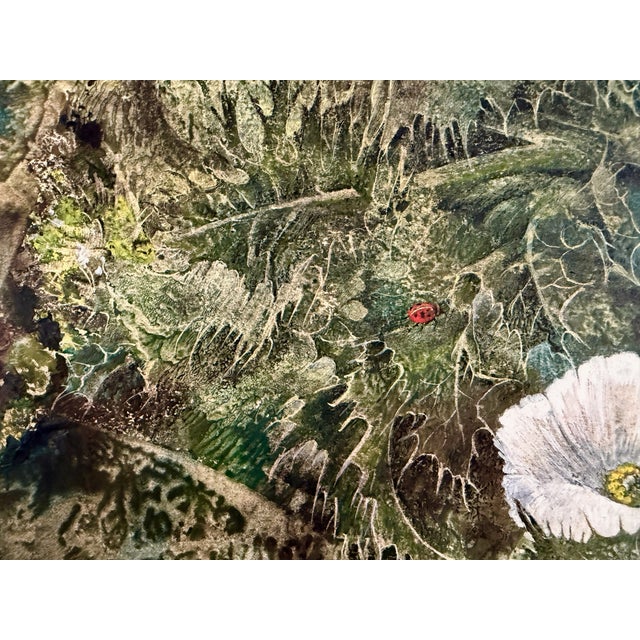 Wood Vintage Forest Gouache Painting For Sale - Image 7 of 14