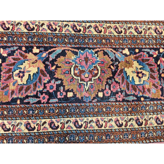 French Country 19th Century Oversized Persian Khorassan Rug, Hand-Knotted Wool, Allover Pattern, Purple & Blue, 11’ X 20’ For Sale - Image 3 of 12