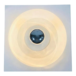 White Flush Mount or Wall Lamp by Klaus Hempel for Kaiser Leuchten, 1970 For Sale