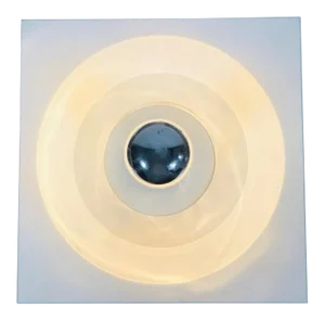 White Flush Mount or Wall Lamp by Klaus Hempel for Kaiser Leuchten, 1970