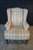 1980s Ethan Ellan Traditional Classics Queen Anne Maple Striped Library Wingback Chair For Sale - Image 10 of 18