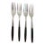 1970s Midcentury Interpur Royal Elegance Stainless & Wood Handle Forks- Set of 4 For Sale