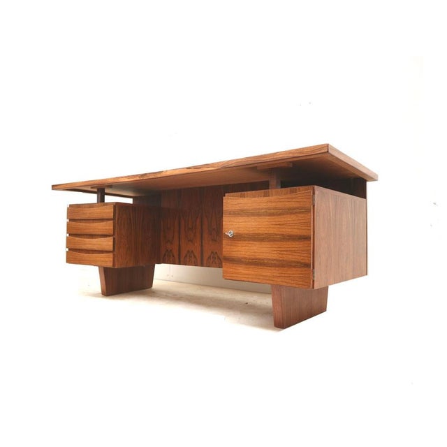 Large Rosewood Boomerang Desk, 1960s For Sale - Image 9 of 10