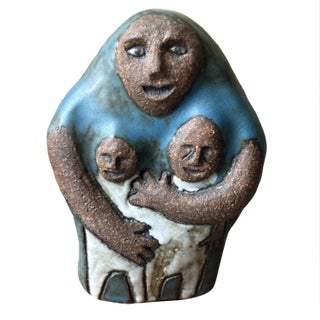 Rare Frank Matranga Ceramic Figure of a Mother and Children 7" Tall For Sale