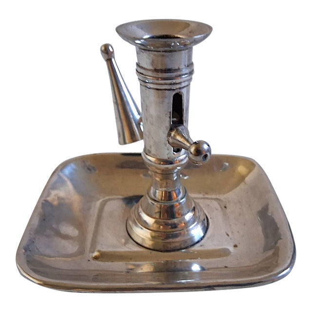 'Sweet England' Silverplated Mechanical Chamberstick & Snuffer For Sale