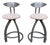 Pair of Contemporary Modern Industrial Swivel Counter Bar Stools For Sale