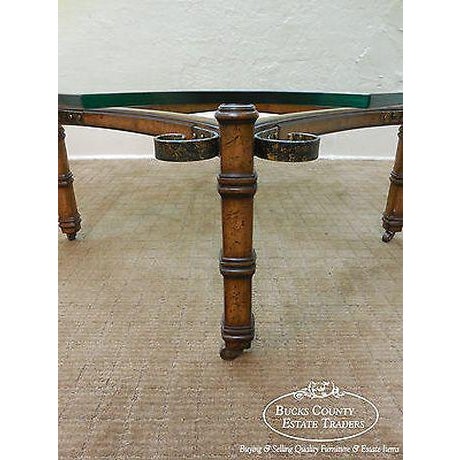 Vintage Spanish Mediterranean Style Walnut Scrolled Metal Glass Top Coffee Table Chairish