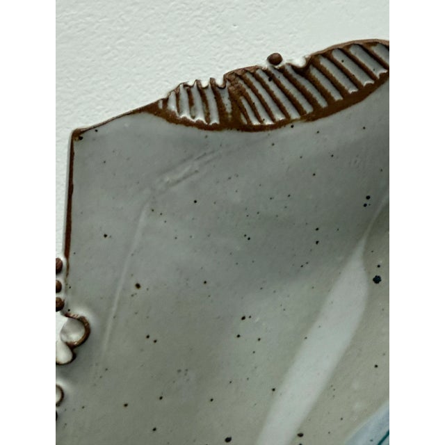 Gray Vintage Studio Pottery Decorative Charger For Sale - Image 8 of 9