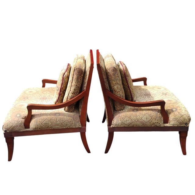 Thomasville Vintage Thomasville Collection, Armchairs, Ottoman & End Table. For Sale - Image 4 of 12