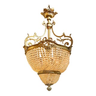 Late 19th Century French Louis XV Bronze and Crystal Chandelier For Sale