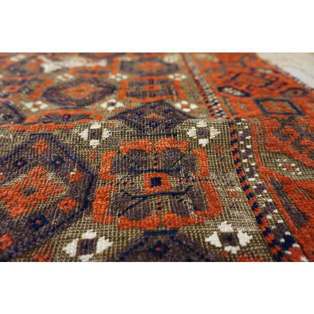 Antique Baluch Turkmen Rug For Sale - Image 4 of 7