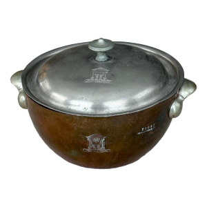 Antique Copper Tureen-Pot Grosvenor House Hotel Rare Crested