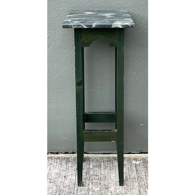 Vintage Brazilian Faux Finished Marble Pedestal For Sale - Image 10 of 12