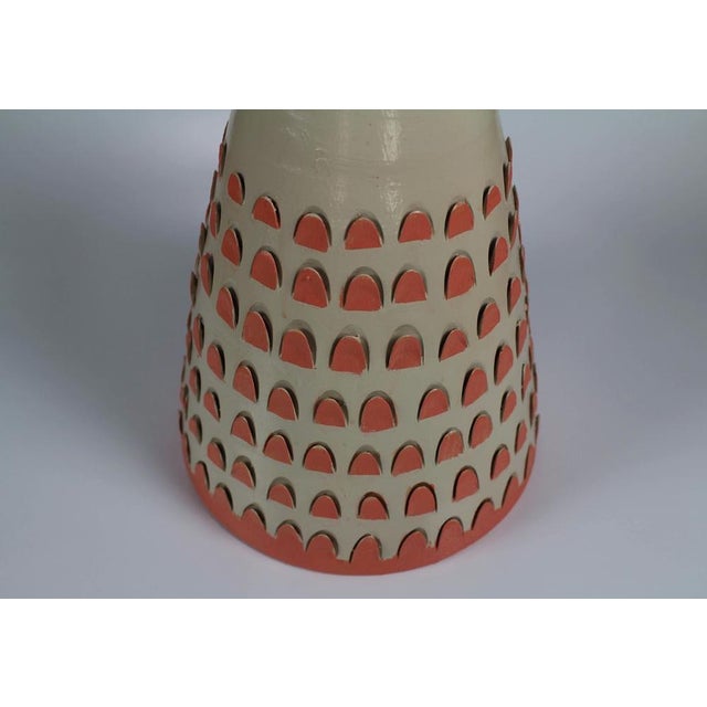 Terracotta vase "21". Beautiful terracotta vase from Montelupo Fiorentino, handcrafted and decorated with mixed media. It...