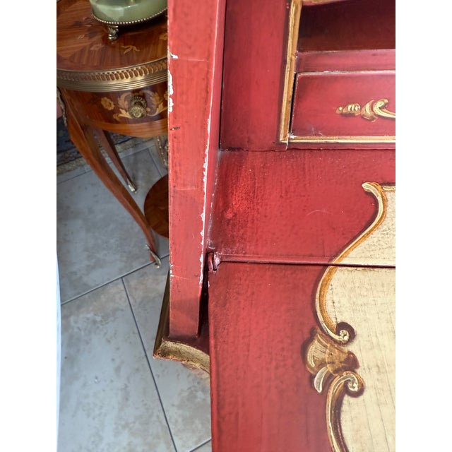 Italian Hand Painted Venetian Style Secretary Desk For Sale - Image 16 of 18