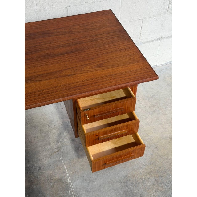 Teak Writing Table Home Office Storage Desk Denmark Mid-Century Modern 1960s For Sale - Image 10 of 10