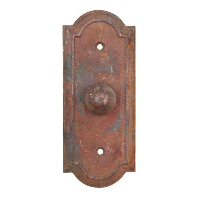 Antique Art Deco Bronze Elevator Button Plate For Sale