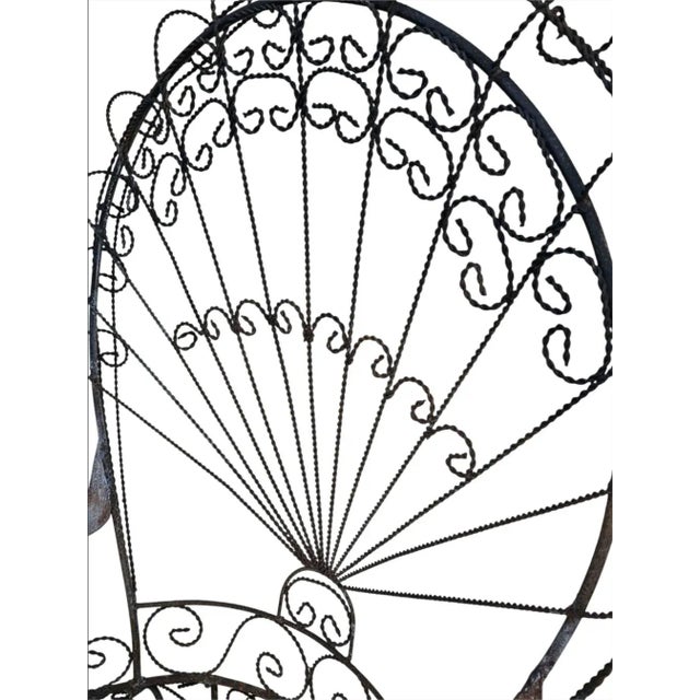 Mid-Century Modern Vintage Wrought Iron Peacock Armchair For Sale - Image 3 of 15