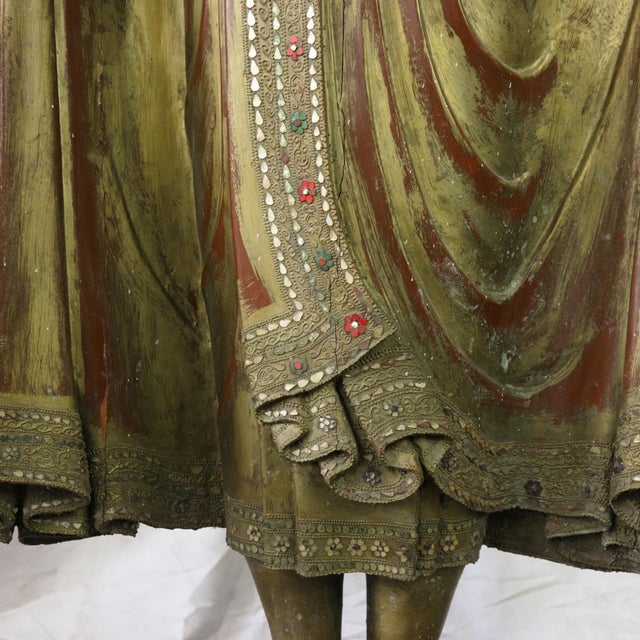 20th Century Thai Burmese Mandalay Style Woodcarving Buddha Statue For Sale In New York - Image 6 of 12