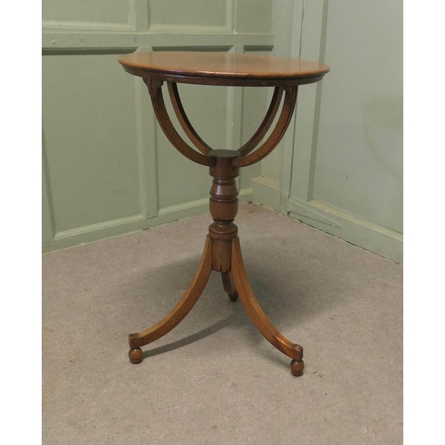 Cherry Wood Tilt-Top Table with Floor Globe Base For Sale - Image 3 of 6