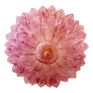 Pink Amethyst Murano Glass Leave Ceiling Light, 1990 For Sale