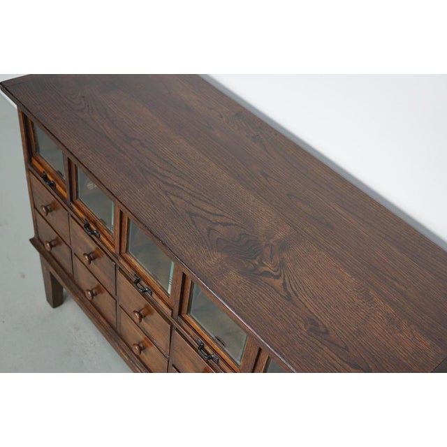 Vintage German Oak Haberdashery Shop Cabinet, 1920s For Sale - Image 16 of 18