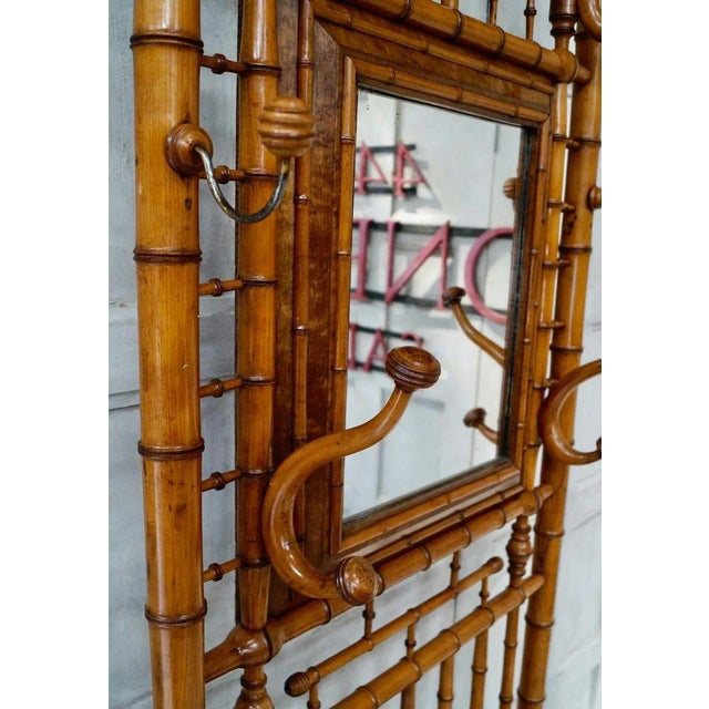 French Victorian Faux Bamboo Hall Stand For Sale - Image 5 of 16